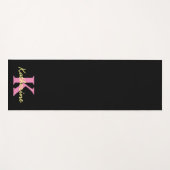 Gepersonaliseerd zwart monogrammed Modern Yogamat (Voorkant (horizontaal))