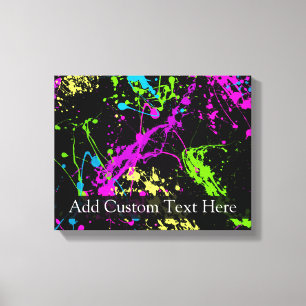 Gepersonaliseerd zwart/neonplatform canvas afdruk