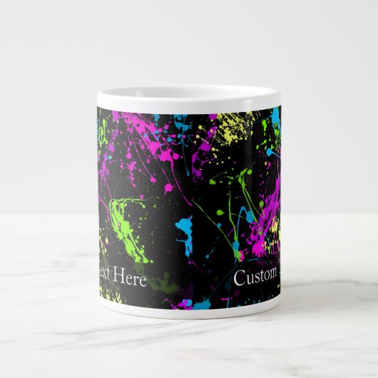 Gepersonaliseerd zwart/neonplatform jumbo mok (Voorkant)