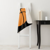 Gepersonaliseerd zwart oranje baskbal sherpa deken (In situ)