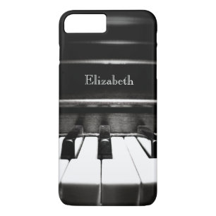 Gepersonaliseerd zwart Piano iPhone 7 Plus Hoesje