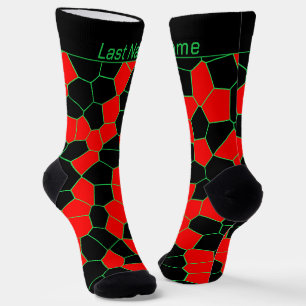 Gepersonaliseerd zwart rood groen modern trendy pa sokken