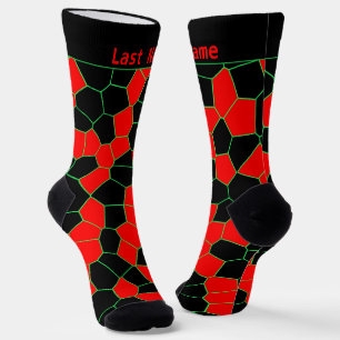 Gepersonaliseerd zwart rood groen modern trendy pa sokken