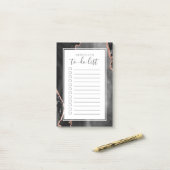 Gepersonaliseerd zwart Roos goud in afdruk om lijs Post-it® Notes (Op bureau)