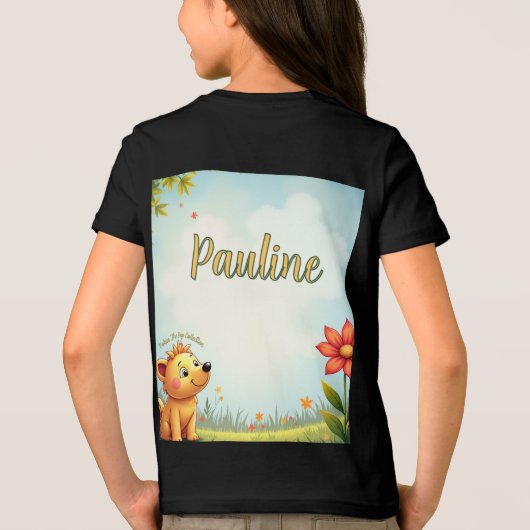 Gepersonaliseerd zwart t shirt voor kinderen (Achterkant)