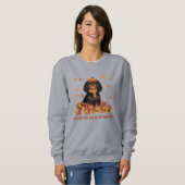 Gepersonaliseerd zwart & Tan Cavalier Spaniel    Trui (Voorkant volledig)