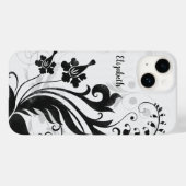 Gepersonaliseerd zwart-wit Case-Mate iPhone case (Achterkant (horizontaal))