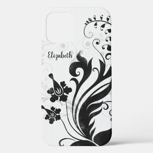 Gepersonaliseerd zwart-wit Case-Mate iPhone case (Achterkant)