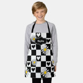 Gepersonaliseerd zwart wit geruit Schort (Gedragen)
