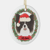 Gepersonaliseerd zwart-wit papier keramisch ornament (Rechts)