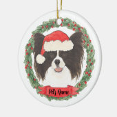 Gepersonaliseerd zwart-wit papier keramisch ornament (Links)