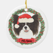 Gepersonaliseerd zwart-wit papier keramisch ornament (Achterkant)