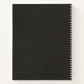 Gepersonaliseerd zwart-wit poka Dots Sketch Book Notitieboek (Achterkant)