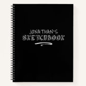 Gepersonaliseerd zwart-wit schetsboek notitieboek (Voorkant)