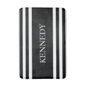 Gepersonaliseerd zwart wit strooppatroon badmat (Voorkant Verticaal)