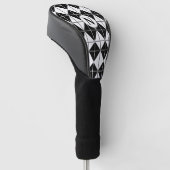 Gepersonaliseerd zwart-witpatroon golfheadcover (Schuin)
