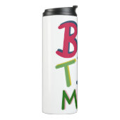 Gepersonaliseerd zwarte Bostin-land Thermosbeker (Gedraaid links)