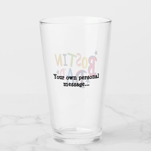 Gepersonaliseerd zwarte Bostin Pap Land Glas (Achterkant)