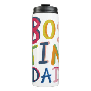 Gepersonaliseerd zwarte Bostin Pap Land Thermosbeker