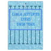 Gepersonaliseerd zwembad met zwemcoach klembord (Achterkant)