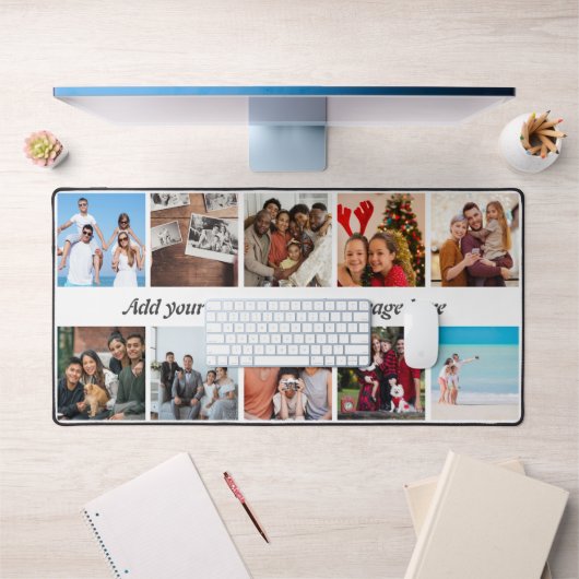 Gepersonaliseerde 10-foto Collage Desk Mat (Kantoor 1)