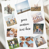 Gepersonaliseerde 10 Fotocollage Fleece Deken