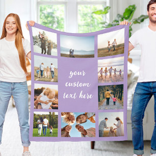 Gepersonaliseerde 10 Fotocollage Fleece Deken