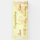 Gepersonaliseerde 10e bruiloft Jubileum Banner (Verticaal)