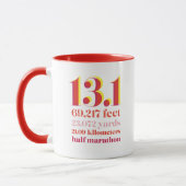 Gepersonaliseerde 13.1 halve marathon loopafstand mok (Links)