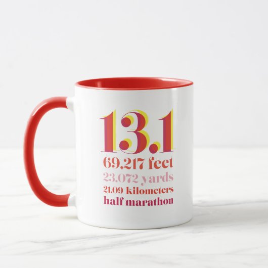 Gepersonaliseerde 13.1 halve marathon loopafstand mok (Links)