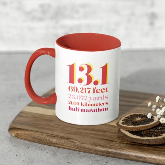 Gepersonaliseerde 13.1 halve marathon loopafstand mok