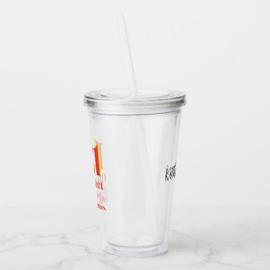 Gepersonaliseerde 13.1 Marathon Loopafstand Groen Acryl Drinkbeker (Links)