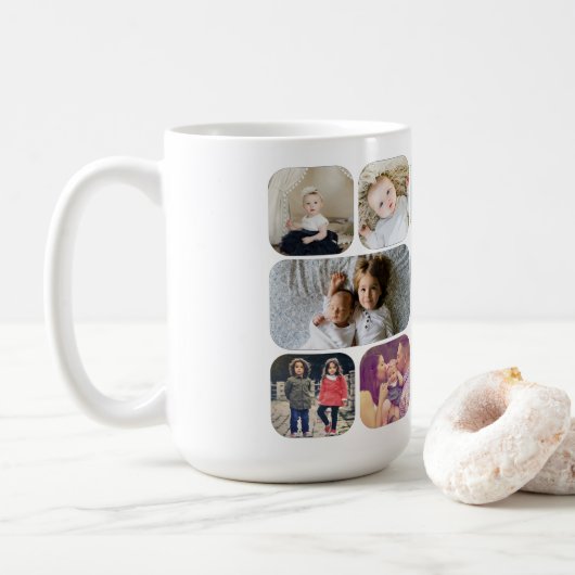 Gepersonaliseerde 13 foto koffiemok (Met donut)