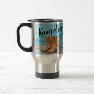 Gepersonaliseerde 15 ounce koffie mok Blue Wood Ba