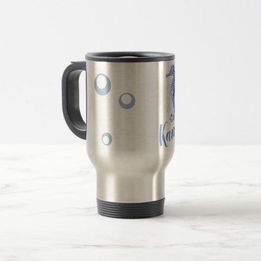 Gepersonaliseerde 15 ounce koffie mok Seahorse Oce (Voorkant links)
