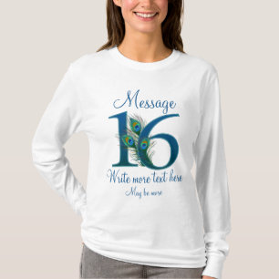 Gepersonaliseerde 16 stijlvolle 16e verjaardag t-shirt