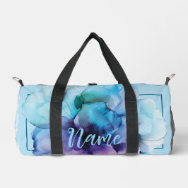 Gepersonaliseerde 19" Duffle Bag - Waterverf Flowe Plunjezak