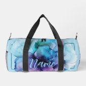 Gepersonaliseerde 19" Duffle Bag - Waterverf Flowe Plunjezak (Achterkant)