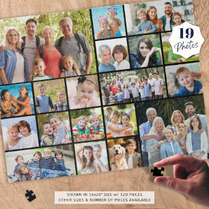 Gepersonaliseerde 19 Fotocollage aangepaste kleur Legpuzzel