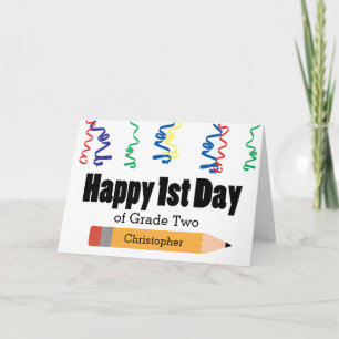 Gepersonaliseerde 1e dag van de 2e klas kaart