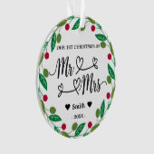 Gepersonaliseerde 1e Kerstmis als Mr & Mrs Foto Ornament (voorkant)