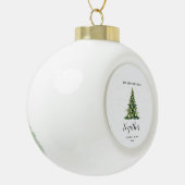 Gepersonaliseerde 1e Kerstmis Samen Paar Gift Keramische Bal Ornament (Links)