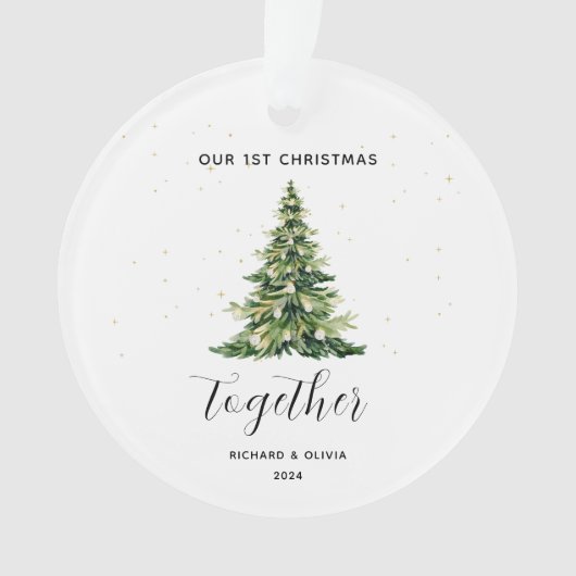 Gepersonaliseerde 1e Kerstmis Samen Paar Gift Ornament (voorkant)