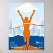 Gepersonaliseerde 1e Marathon Runner Gift Poster (Voorkant)