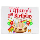 GEPERSONALISEERDE 1E VERJAARDAG FEEST CADEAU TAS LARGE CADEAUZAKJE (Achterkant)