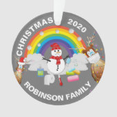 Gepersonaliseerde 2020-covid kerstboom ornament (voorkant)