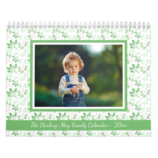 Gepersonaliseerde 2023-serie fotobladpatroon kalender (Hoes)