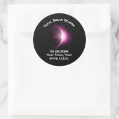 Gepersonaliseerde 2024 Solar Eclipse Pin Back Souv Ronde Sticker (Tas)