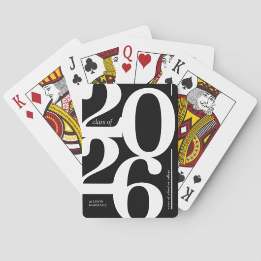 Gepersonaliseerde 2025 klasse Afstuderen Pokerkaarten (Achterkant)