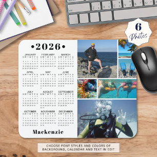 Gepersonaliseerde 2026 Kalender 6 Foto Aangepaste  Muismat